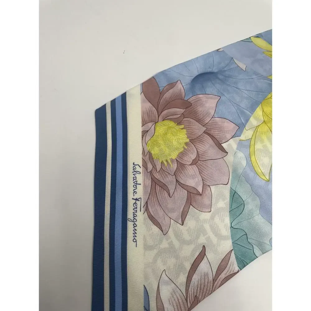 Ferragamo Silk Multicolor Poppies Scarf One Size